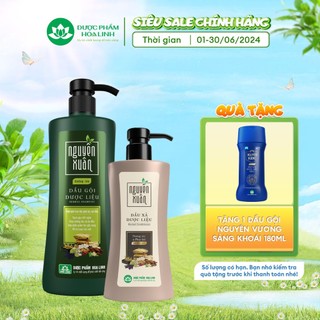 {Mua 1 tặng 1} Bộ Dầu gội 600ml và Dầu xả 300ml Nguyên Xuân xanh dưỡng tóc - Tặng dầu gội Nguyên Vương sảng khoái 180ml
