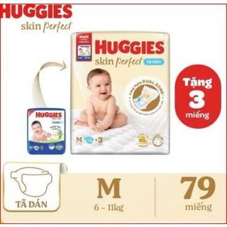 Tã dán/Quần Huggies Skincare Super Jumbo M76+3/ L68/ XL60/ XXL54