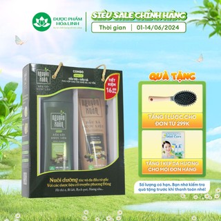 Combo Dầu gội 200ml và Dầu xả 150ml Nguyên Xuân Xanh dưỡng tóc chuyên sâu