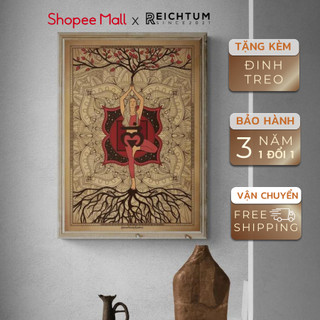Tranh treo tường tráng gương SET1 của REICHTUM - Yoga/ Decor phòng ngủ/ Chất liệu siêu bền bỉ