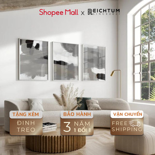 Tranh treo tường SET3 của REICHTUM - Decor phòng ngủ chill/ Tráng gương/ Chất vải canvas bền bỉ