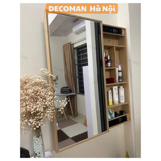 Kệ treo tường kèm gương đa năng 2IN1 đựng đồ, DECOMAN đựng mỹ phẩm phong cách hiện đại tiết kiệm không gian - d25