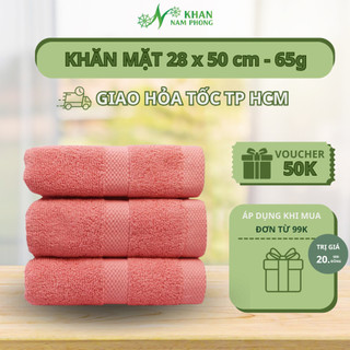 Khăn mặt 28x50 cao cấp - chất liệu sợi cotton mềm mịn - đa dạng màu sắc - khăn nam phong