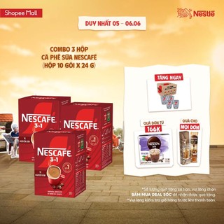  Combo 3 Hộp Cà phê sữa NESCAFÉ (Hộp 10 gói x 24 g)