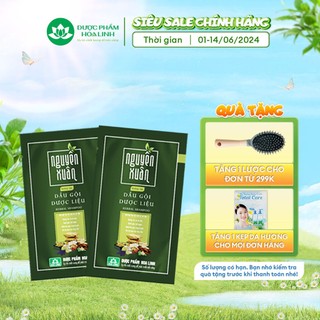 Dầu gội dược liệu Nguyên Xuân xanh dưỡng tóc dây 10 gói x 5,5ml