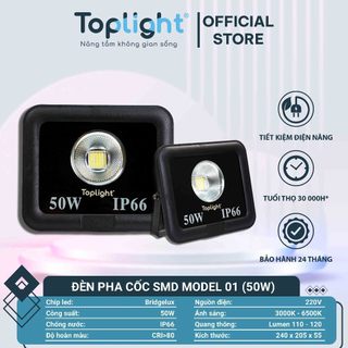 Đèn pha cốc chiếu xa Toplight SMD Model 01 công suất 50W-200W
