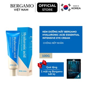 Kem dưỡng mắt cấp ẩm phục hồi Bergamo Hyaluronic Acid Essential Intensive Eye Cream 100g