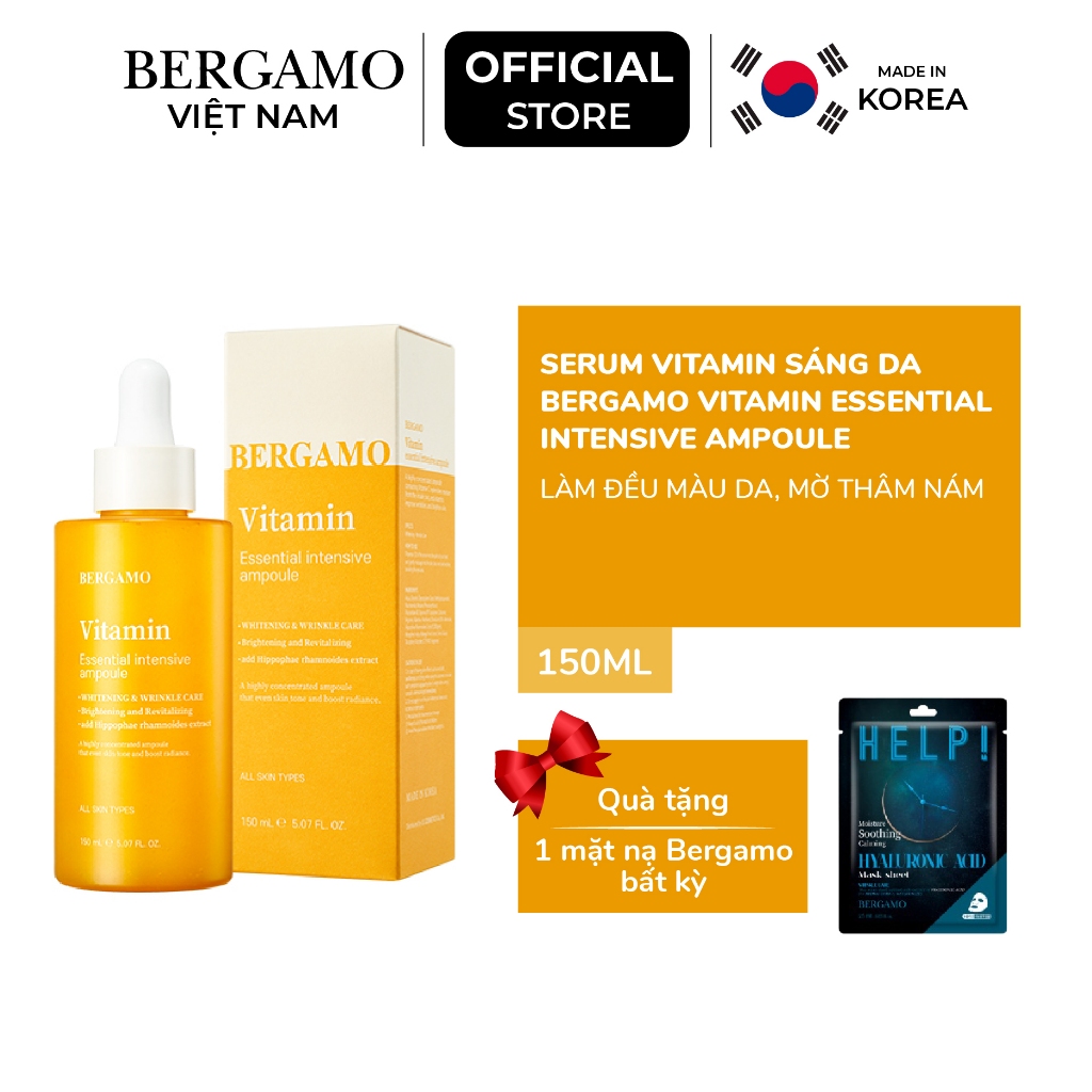 Serum Vitamin Sáng Da Bergamo Vitamin Essential Intensive Ampoule 150ml