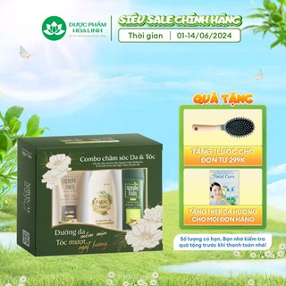 Combo chăm sóc Da & Tóc (1 Sữa tắm Ngọc Thảo chuyên sâu 300ml, 1 Dầu gội Nguyên Xuân dưỡng tóc 200ml, 1 Dầu xả 150ml)