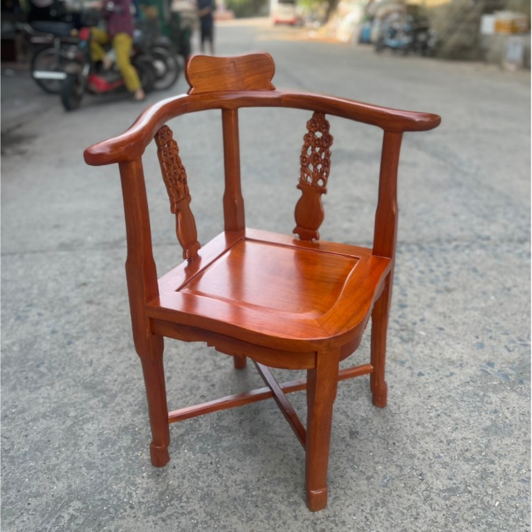 Ghế góc ngồi , ghế decor  trang trí thư giãn ghế góc gỗ hương cao 80cm