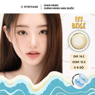 Kính áp tròng EYEIYAGI màu be Ivy Beige lens cận 3 tháng độ cận 0-8 DIA 14.2mm | Lens chính hãng Hàn Quốc