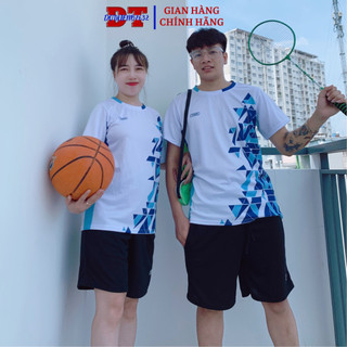  Đồ bộ mùa hè nam nữ cổ tròn chất thun mè họa tiết phối kim cương 3d ,sét quần áo cầu lông thời trang