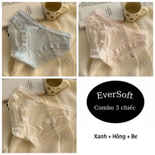 Quần lót nữ lụa siêu mỏng mềm mát viền ren co giãn quần lót su lụa không lộ viền eversoft 8809