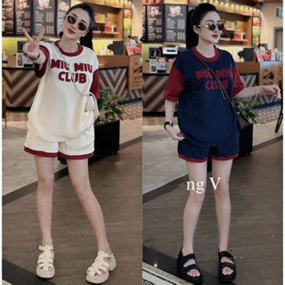 Set đồ nữ mặc nhà rẻ đẹp mùa hè bộ đùi nữ bộ quần áo nữ 3 SIZE 45-75KG bigsize chất thun cotton xanh miumiu cluub