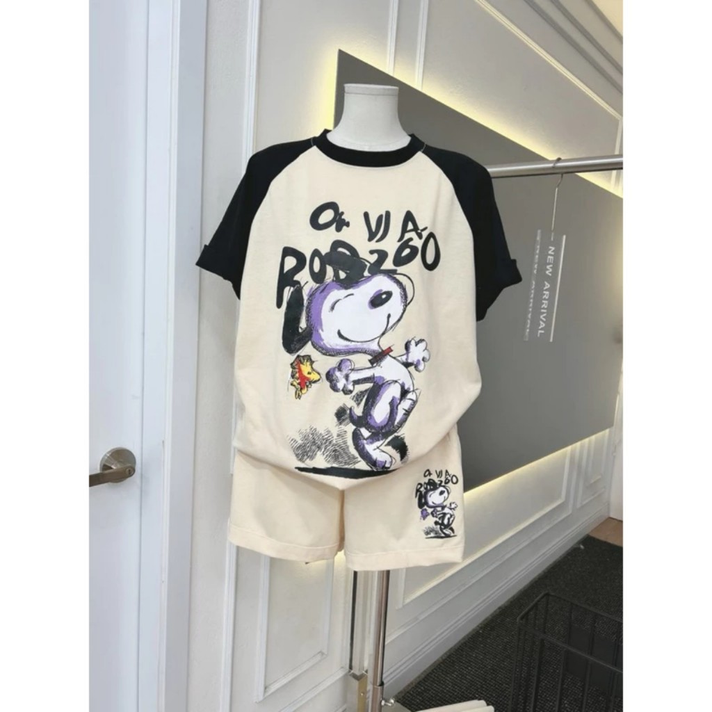 Set bộ đùi mặc nhà rẻ đẹp mùa hè chất thun cotton bộ đùi nữ bộ quần áo nữ 3 SIZE 45-75KG bigsize in chuột ok | BigBuy360 - bigbuy360.vn