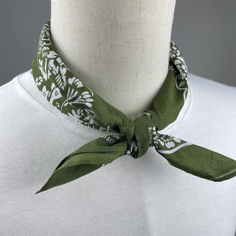Khăn Bandana cao cấp vintage xanh lá (Song An Eco)