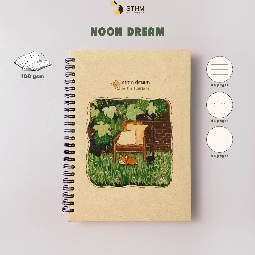 - Sổ tay bìa cứng - Bìa tranh minh họa A5 - 132 trang kem 100gsm - Ruột mix 3 loại