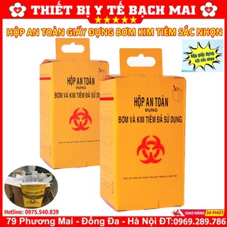 Hộp giấy đựng vật sắc nhọn y tế