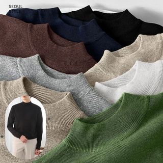 Áo len cổ 3 phân, chất liệu dệt kim cao cấp  mềm mịn, giữ ấm tốt, phom dáng trẻ trung - SEOUL