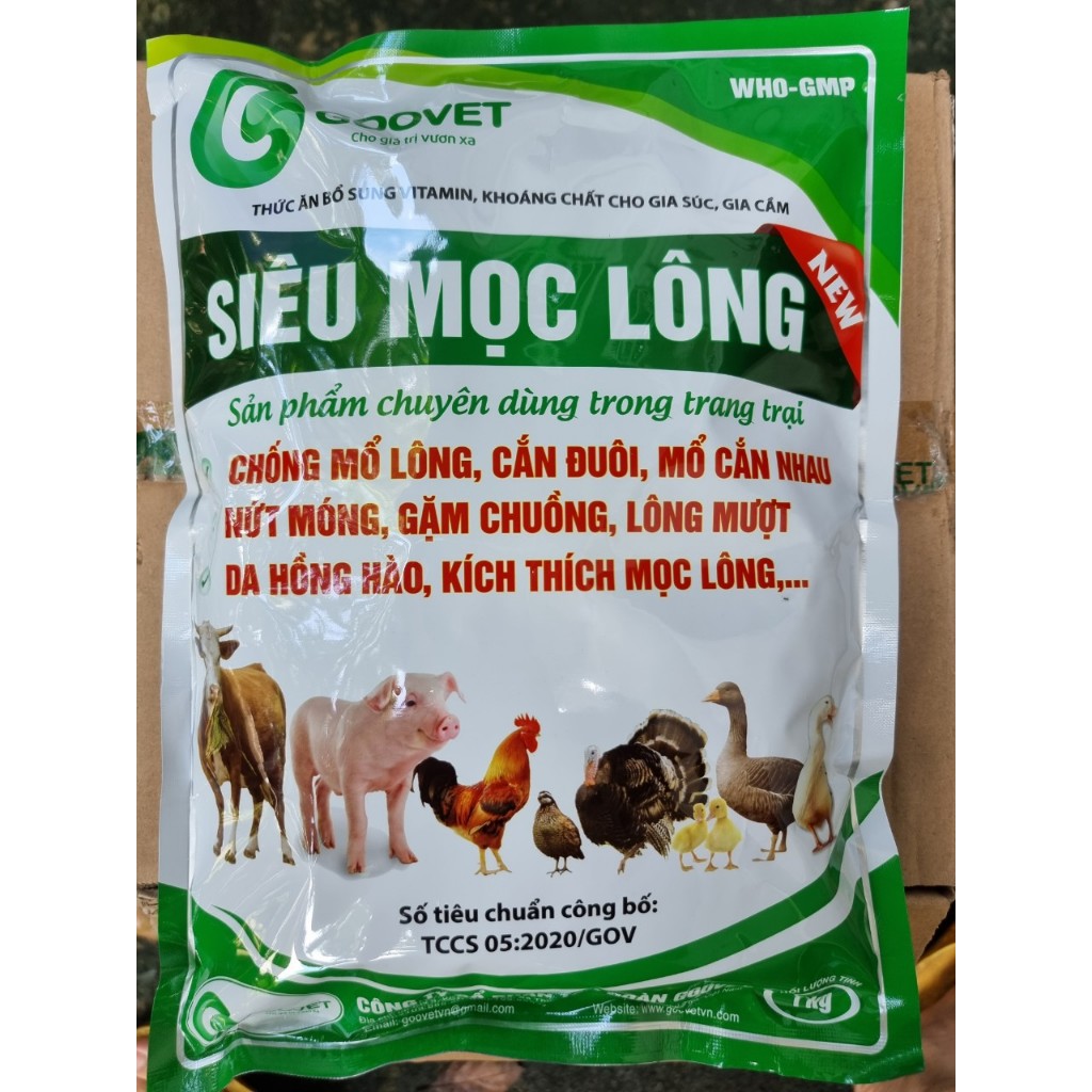 Sỉ _ Thùng 15kg SIÊU MỌC LÔNG NEW Goovet chống cắn đuôi, mổ lông, cắn mổ nhau cho gà, vịt, ngan, ngỗ