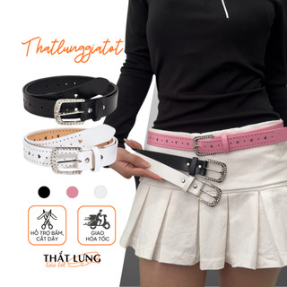 Thắt lưng nữ mặt đính đá lấp lánh phong cách y2k bản nhỏ 2.8cm TL185 - Thắt Lưng Giá Tốt
