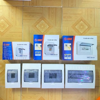 Tủ điện nhựa âm tường 2 đường 3 đường 4 đường 6 đường 8 đường 12 đường e4fc sino