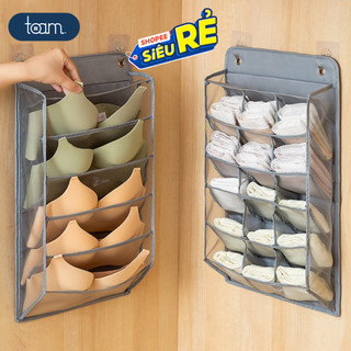 Túi đựng đồ lót, túi đựng tất vớ treo cánh tủ tường TOAM có thể gấp gọn tiện lơi sắp xếp tặng kèm miếng dán