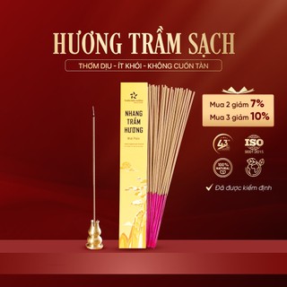Hương trầm sạch, không đậu tàn THIÊN MỘC HƯƠNG nhang nhất phẩm ít khói, thơm dịu hộp 80-100 nén 30cm