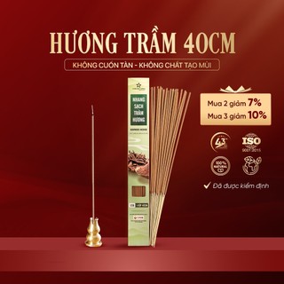 Hương trầm sạch, không cuốn tàn thiên mộc hương nhang ít khói, thơm dịu nhẹ hộp 80-100 nén dài 40cm