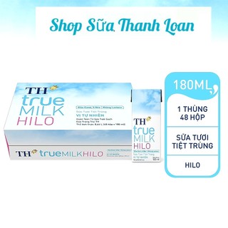 Thùng 48 hộp sữa tươi tiệt trùng th true milk hilo 180ml.