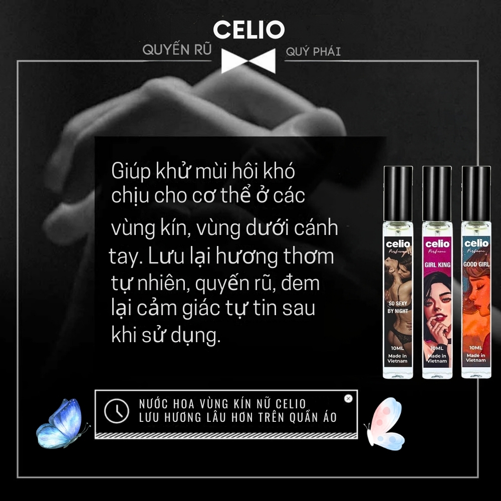 Xịt Thơm Vùng Kín Nữ Celio Nước Hoa Cô Bé Mini 10ml Good Girl So Sexy By Night Khử Mùi Bím Bim Bim Bikini Thơm Quyến Rũ