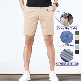 Quần Short Kaki Nam Vicenzo Dáng Đứng Cao Cấp Vải Mềm Sau Khi Gặt Đường May Chuẩn, Quần Đùi Sooc Kaki Nam