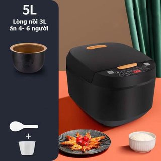 Nồi cơm 5L lòng nồi 3L Tích Hợp Lẩu, chiên, rán, xào, luộc, hầm, om) Chống Dính Món Dụng Cụ Bếp Tiện Lợi