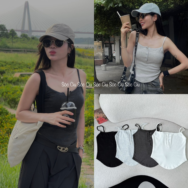 Áo 2 dây basic Mẹ Sóc mặc đây ạ