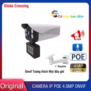 Camera ip poe 4.0MP Có màu, có mic loa đàm thoại, chuyên đường phố, ao hồ, sử dụng được độc lập