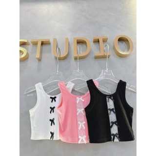 Áo ba lỗ phối ren nơ DAK STUDIO