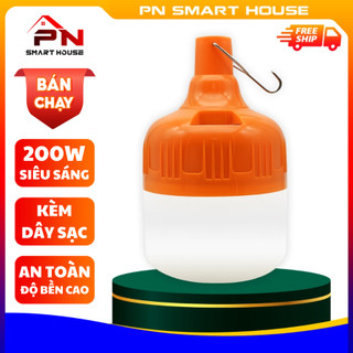  Đèn tích điện siêu sáng 200W có móc treo tiện lợi sử dụng 4-6h Bóng đèn tích điện 