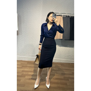 Chân váy bút chì dáng lửng, chất trượt ấn dày dặn, dài 70cm, V02, Sươngg Store