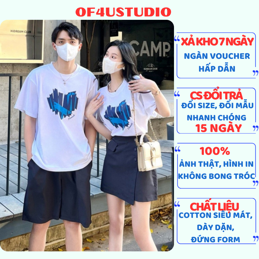 Áo thun unisex nam nữ local brand basic tee phông Form rộng Unisex Tay Lỡ Vải Cotton 100% F17 Tim XANH DƯƠNG | BigBuy360 - bigbuy360.vn