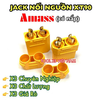 Jack nối nguồn XT90 mạ vàng chính hãng Amass có nắp
