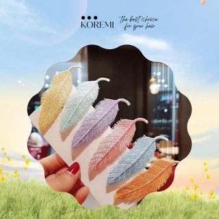 [Hot trend 2020] Kẹp tóc hình chiếc lá sắc màu style Hàn Quốc