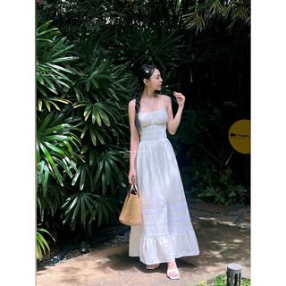 𝐎𝐫𝐚𝐥𝐢𝐞 𝐃𝐫𝐞𝐬𝐬 - đầm linen maxi chun eo pha chân ren