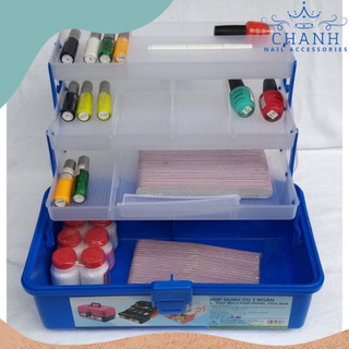 Cốp nhựa 3 tầng đựng đồ nail mi, Cốp đựng đồ nail mi Chanh Nail