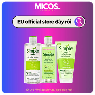 [COMBO SIMPLE] Bộ 3 Nước Tẩy Trang, Sữa Rửa Mặt, Toner Simple - MICOS