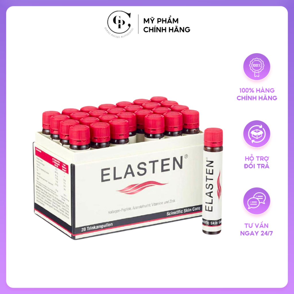   Hàng Công Ty  Collagen Nước Elasten Đức - Giúp Da Căng Mịn Chống Lão Hóa  Hộp 28 ống  