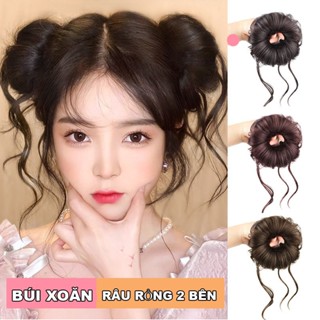Tóc giả búi kẹp ngoặm xoăn lơi búi cột xoăn chích choè 2 bên cho nữ