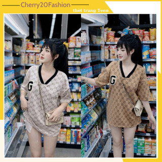 Áo phông cổ viền tim chữ G nam nữ, chất vải cotton thoáng mát, siêu hothit