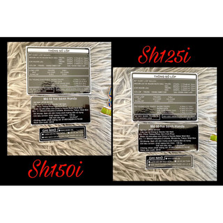 Bộ tem thông số sh150i -125i 2018, tem in 3 lớp sắc nét
