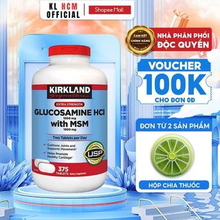Glucosamine giảm đau xương khớp Glucosamine & MSM 1500mg 375 viên Kirkland Signature bổ xương khớp, giúp khớp khỏe mạnh