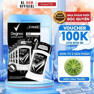 Lăn khử mùi cho nam Degree UltraClear Men Black & White 76g giảm mồ hôi hiệu quả trong vòng 72h của Mỹ